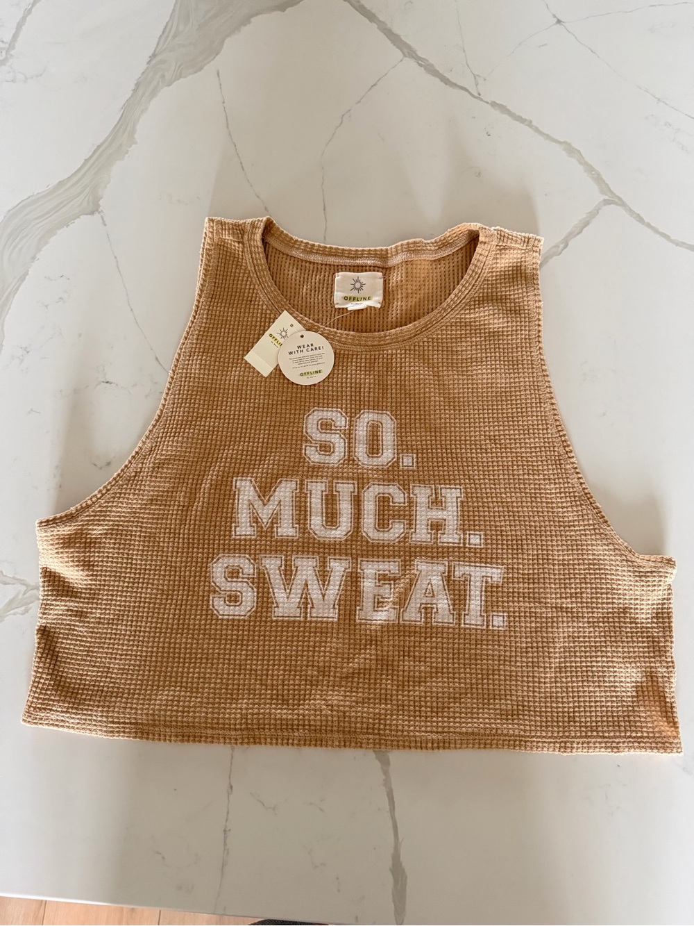 OFFLINE by Aerie Crop Tank Top "SO. MUCH. SWEAT."